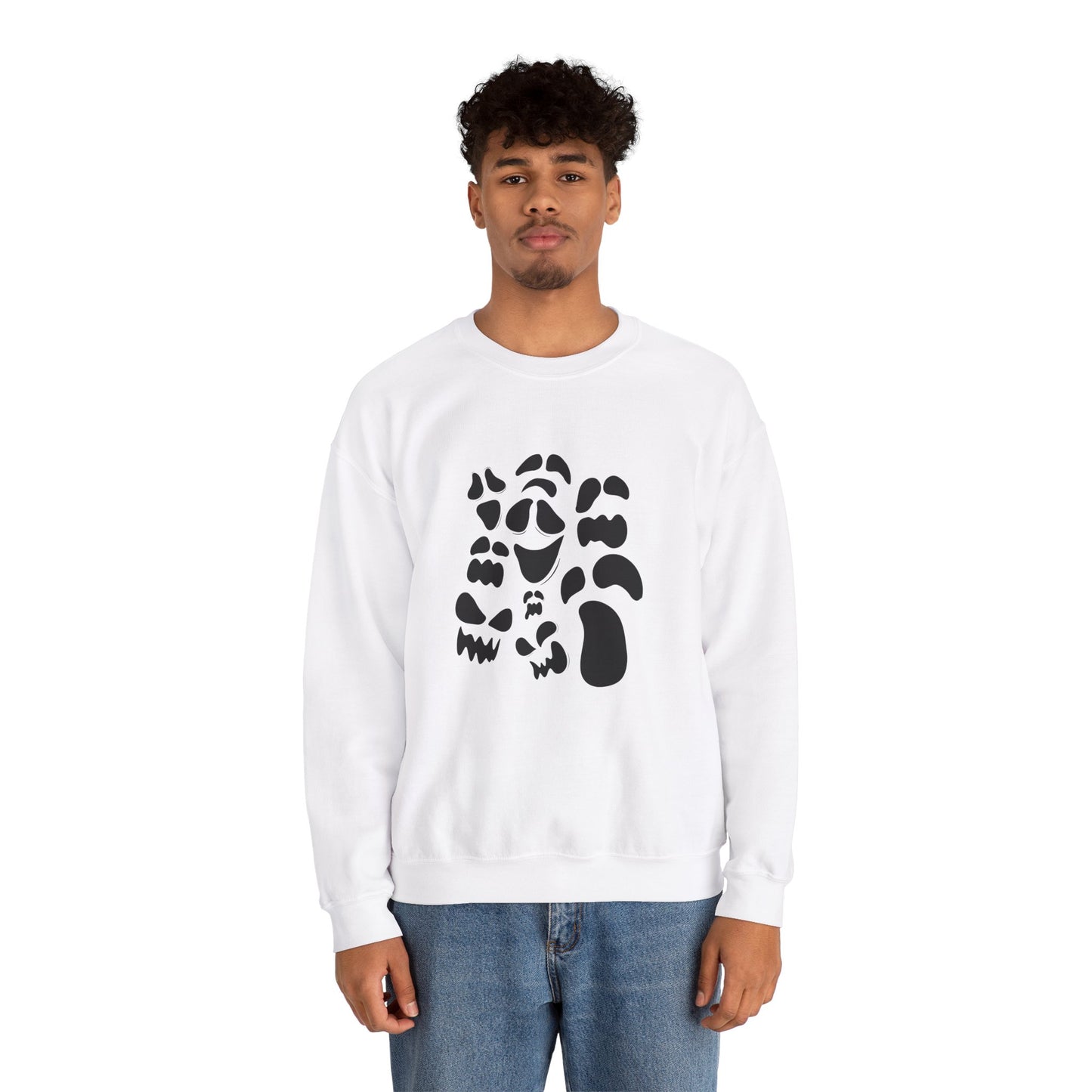 Monochrome Monster Face Unisex Sweatshirt